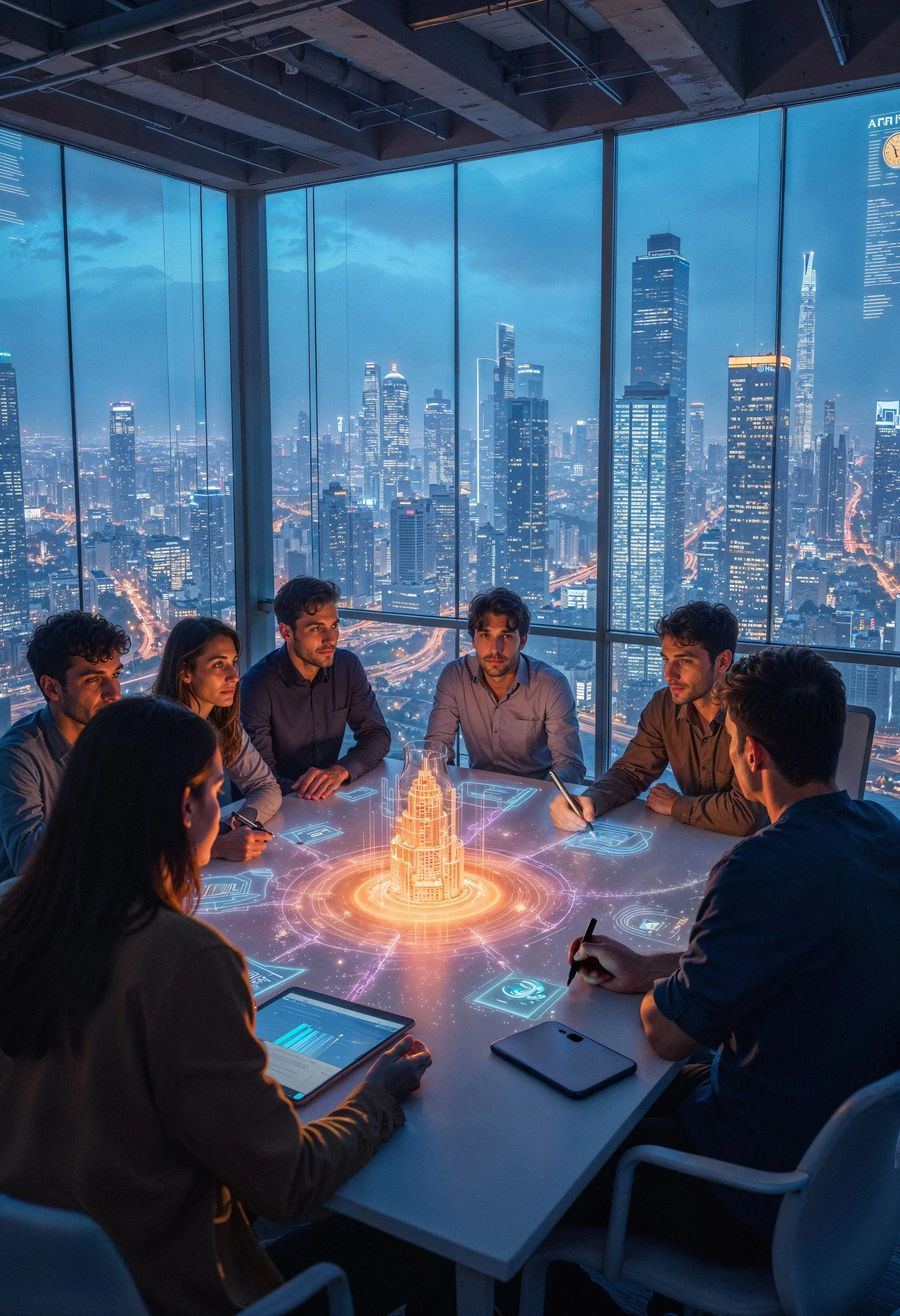 Team collaboration with holographic projection